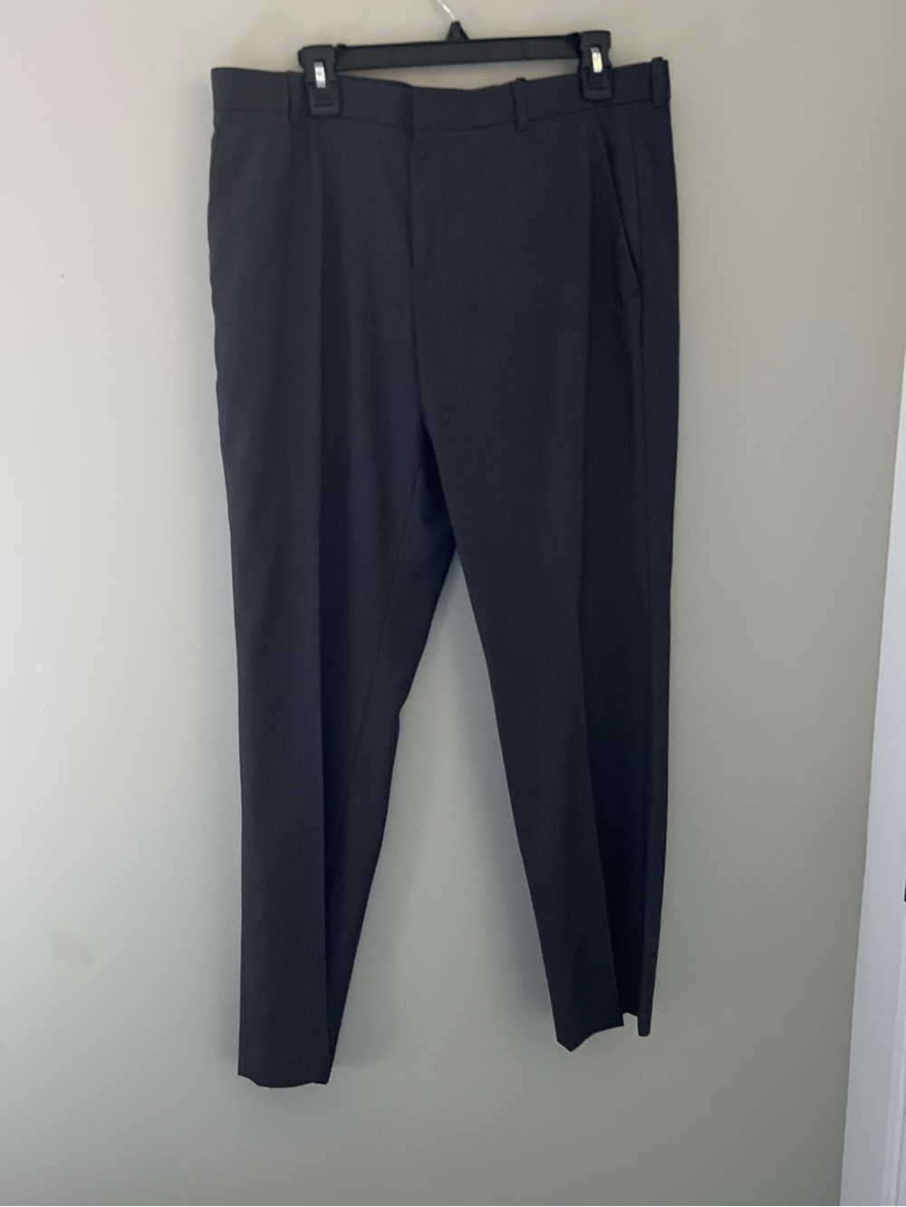 Perry Ellis Portfolio Slim Fit Dress Pants 34x30 Black Stretch Flat Front
